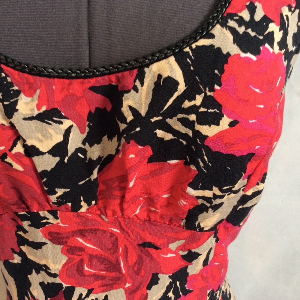 Donna Ricco Shift Dress 12 Roses Linen Blend Party - Picture 4 of 8